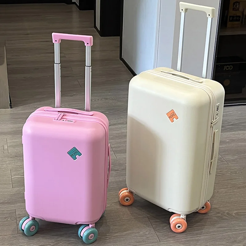 New Marquardt color luggage - 20-inch women's carry-on suitcase in dopamine color, 24-26 inch trolley suitcase
