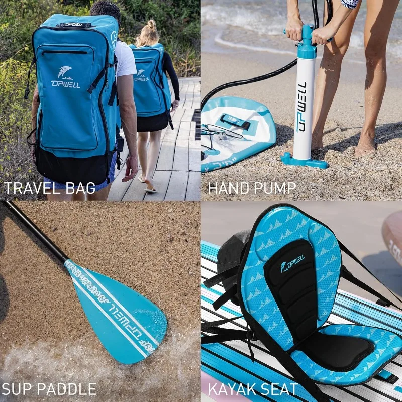 Prancha de remo inflável UPWELL 10'6"/11'/11'6", prancha de remo para jovens e adultos, design estável, acessórios SUP premium