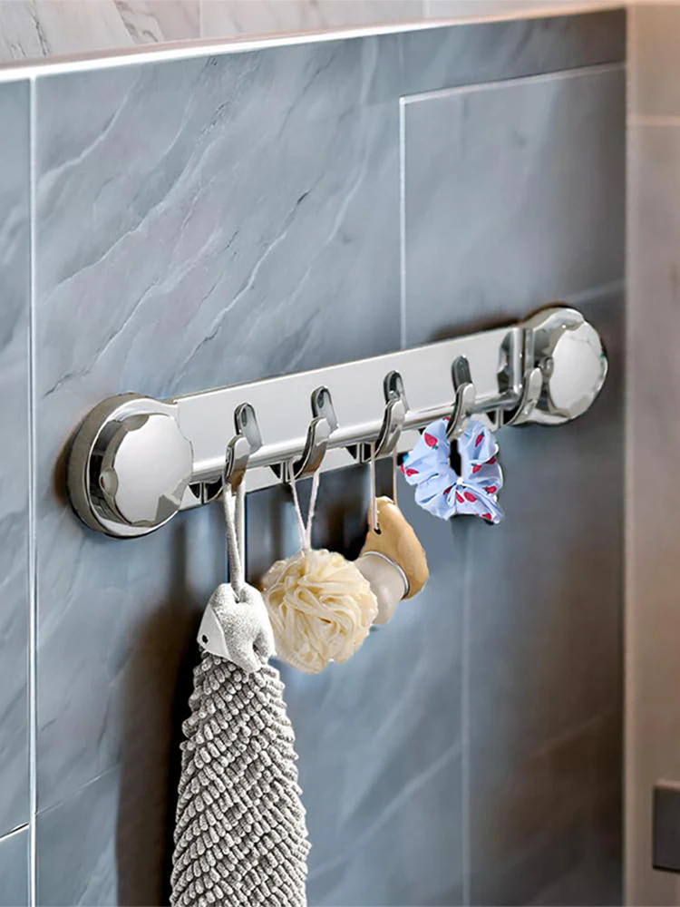 new 5 Hook Suction Cup No Punching Row Storage Hook For Towel Rack Coat Kitchen Bathroom Acceesories