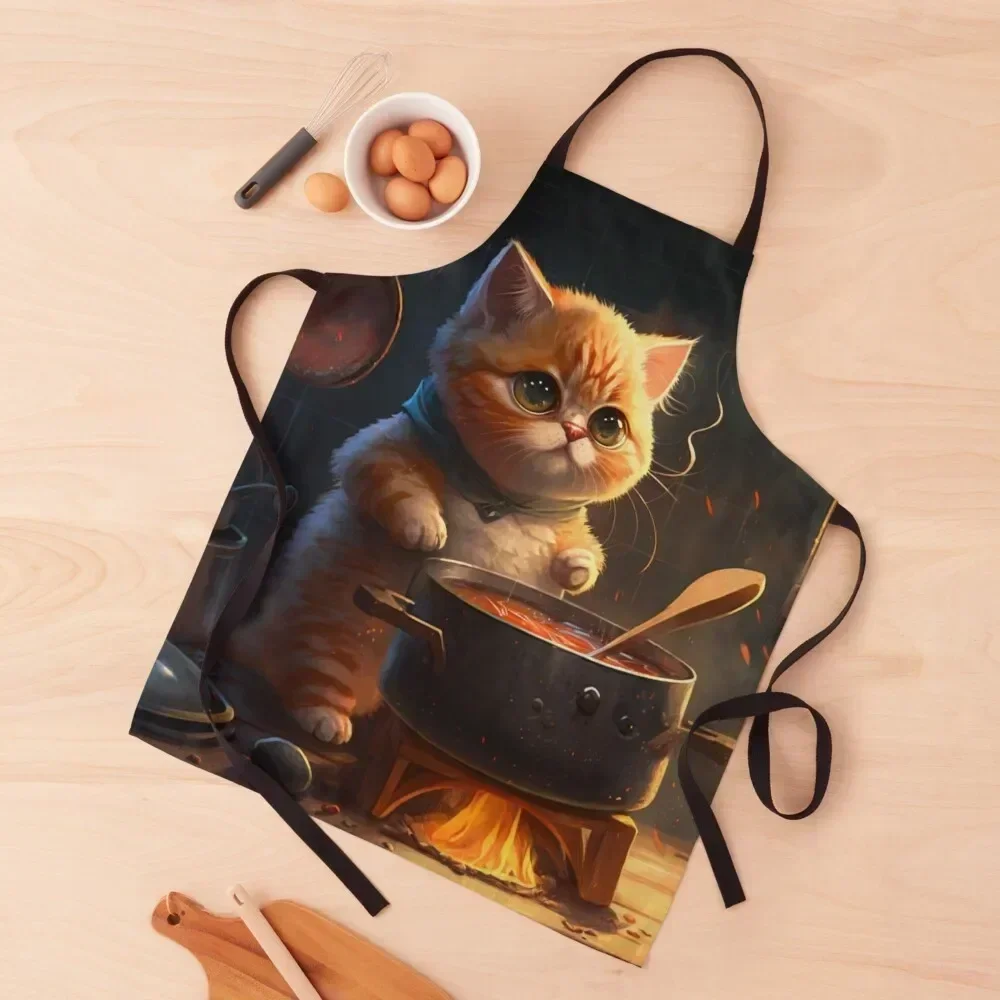 

Cat Cooking Apron For Man restaurant accessories Apron