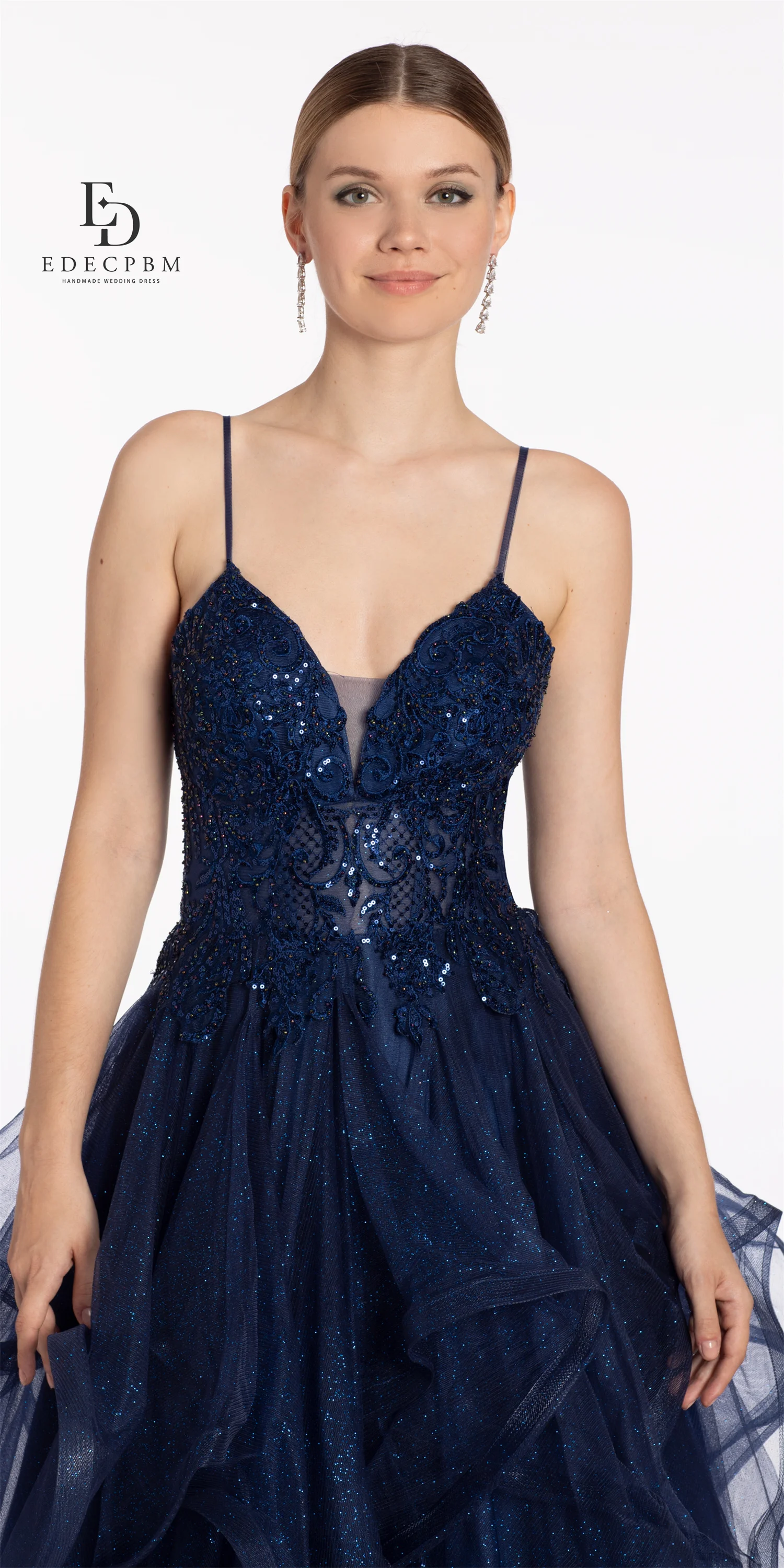 EDECPBM Robes De Gala فساتmaveramavera★ Robes De Soirée De Luxe Personnalisées pour Femmes pour Occasions Spéciales Robes De Festa Bleu Marine