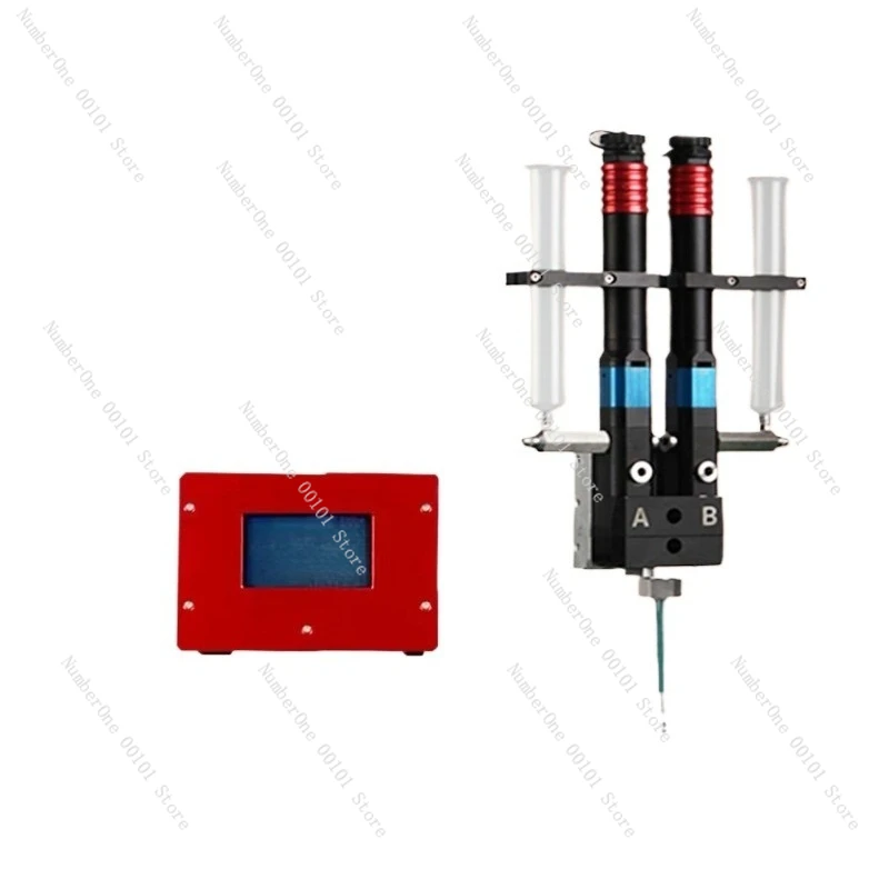 Double liquid screw valve AB glue Epoxy glue Pneumatic precision large flow metering glue Double liquid screw dispensing valve
