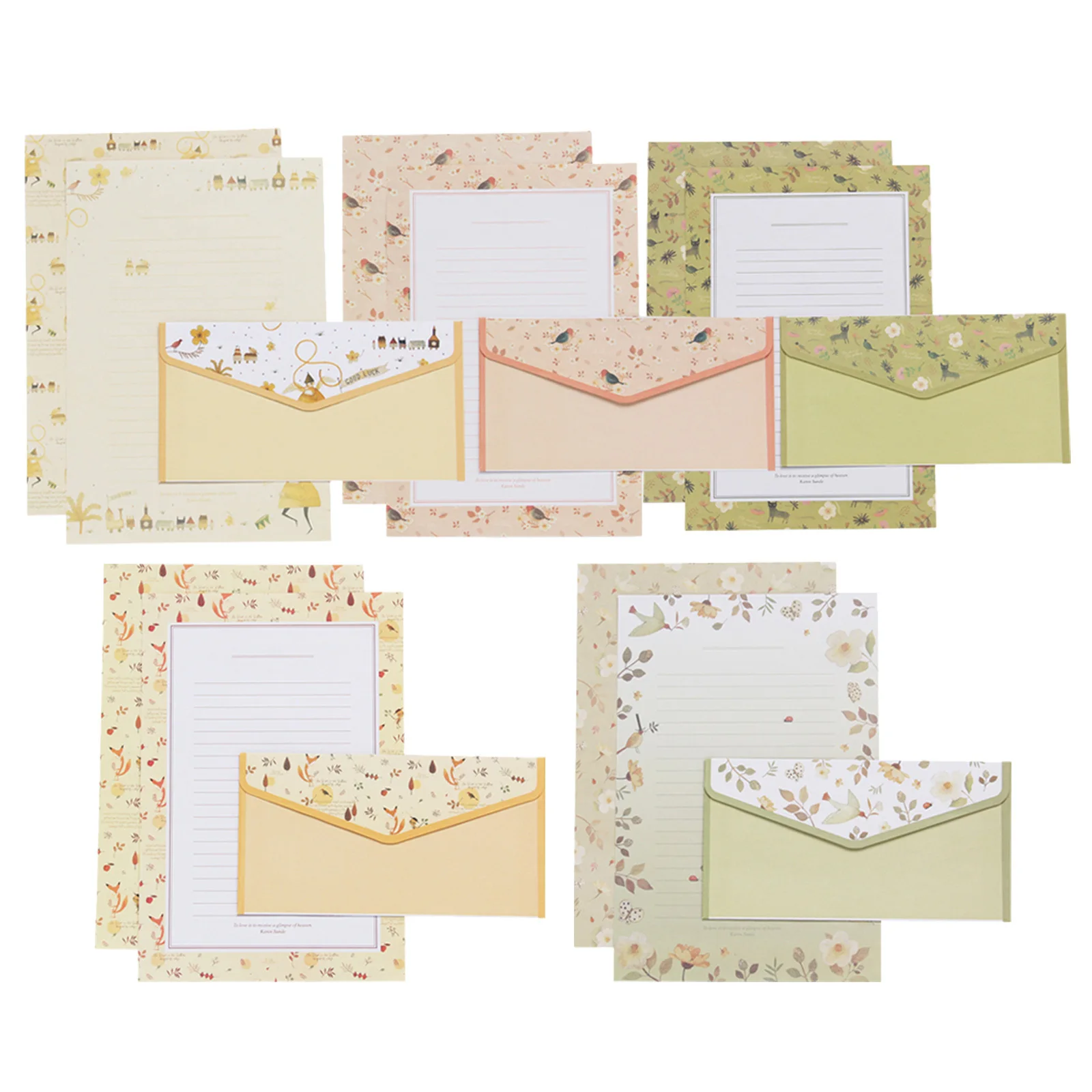 

45 pcs Cute Floral Stationery Set Including Envelopes and Writing Paper for Letters Invitations Office School Use