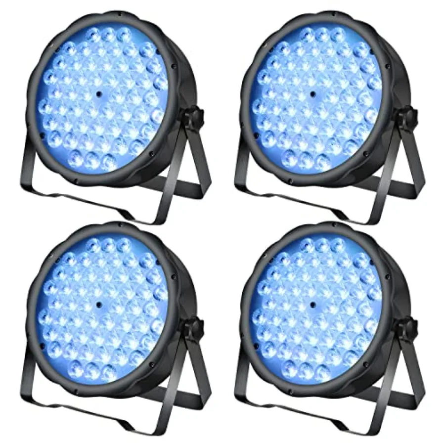 

LED Par Lights 54 x 1.5W, RGB Stage Lights DMX DJ Lighting Sound Activated with Stand, Strobe Light and Wash Par Lighting DMX f