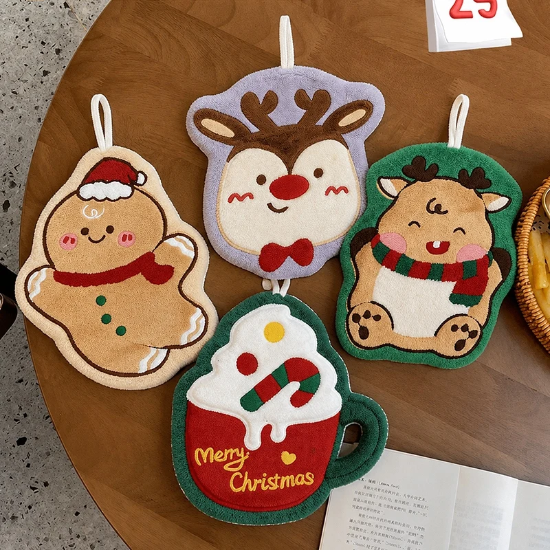 Christmas Santa Claus Hand Towels for Kitchen