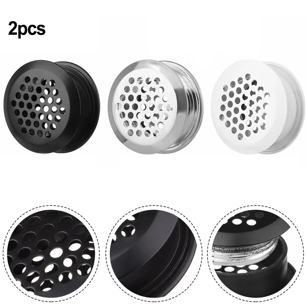 

2pcs Stainless Steel Round Air Vent Grille Wardrobe Cabinet Metal Ventilation Plugs Furniture Hardware Part Ventilation Plugs