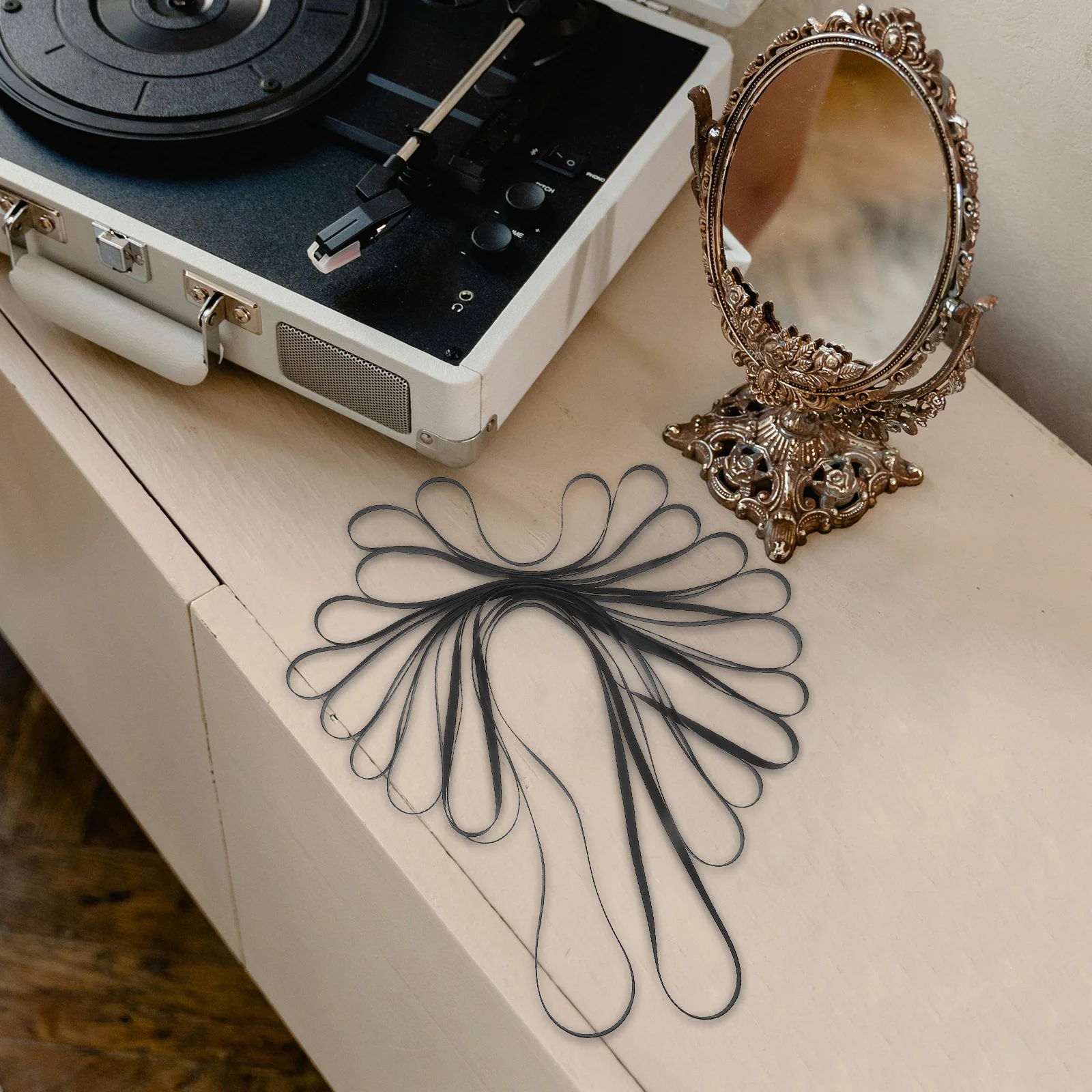 

11Pcs Black Rubber Drive Belt: Noise Reduction Design for Home Audio Equipment Repair Turntable Belt Drive Replacement Belt