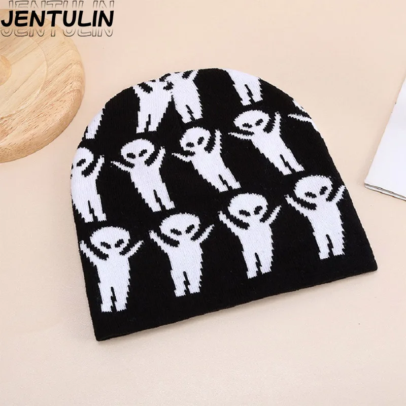 Czapka zimowa 2025, ciepła, typu beanie, damska i męska, wzór Y2K, czapka outdoorowa, czapka narciarska, czapka na zimno, hip-hopowa czapka rowerowa, czapka dziergana, prezent