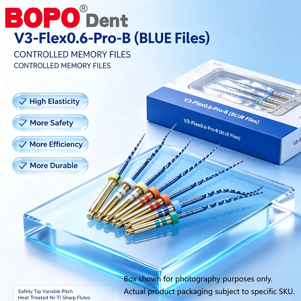 Fresques endodontiques dentaires en Nickel-Titane (NiTi) bleues, super grandes, pour canaux radiculaires, 25 mm # Outils endodontiques flexibles 15-40, boîte de 6 pièces, odontologie