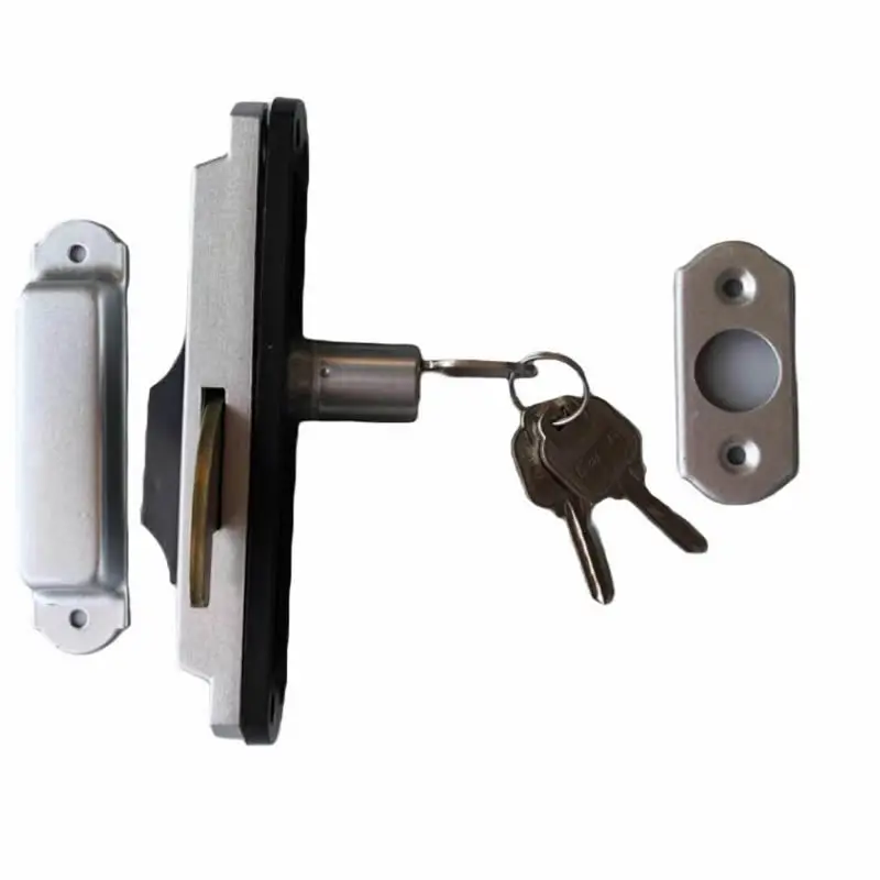 Sliding door hook lock for aluminum alloy door Door  narrow door thickness 15mm to 35mm outside with key inside handle