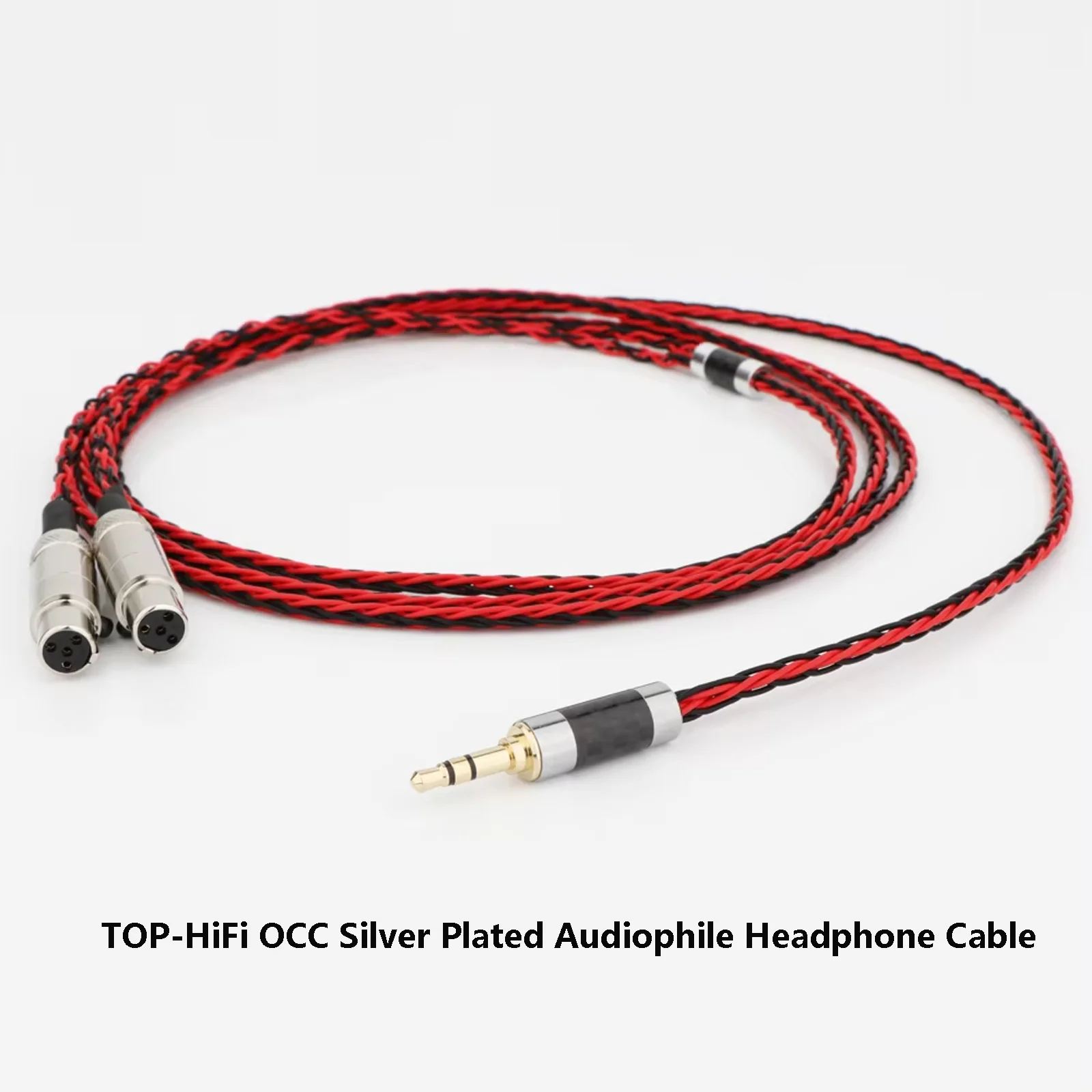 TOP-HiFi OCC Silver Plated Audiophile Headphone Cable for Audeze LCD-2/3/4/X Balanced Upgrade Wire (2.5/3.5/4.4mm/XLR) HiFi-Grad