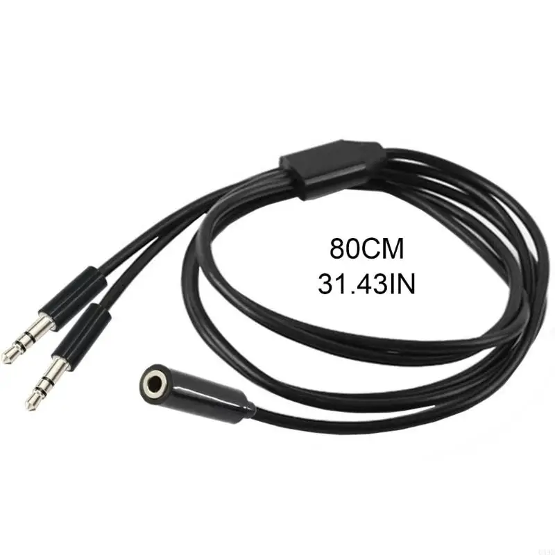 649E extensão áudio 3,5 mm 3.5 Dividir dois alto -falantes para os fones ouvido alto -falantes