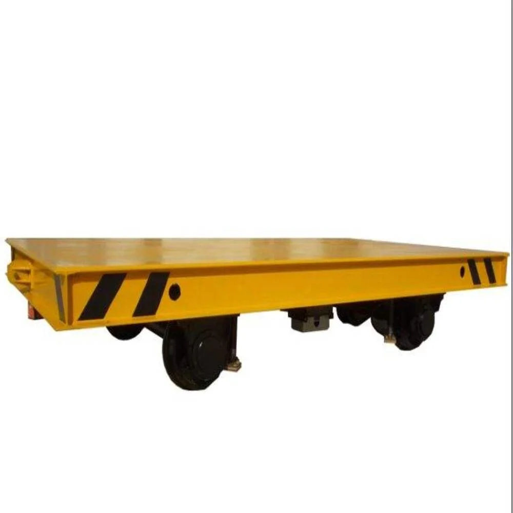 20 T Flat Bogie Die Cart Anti-Explosion Transfer Trolley Flat Car Platform Pallet Transport Trolley for Heavy Load Handling