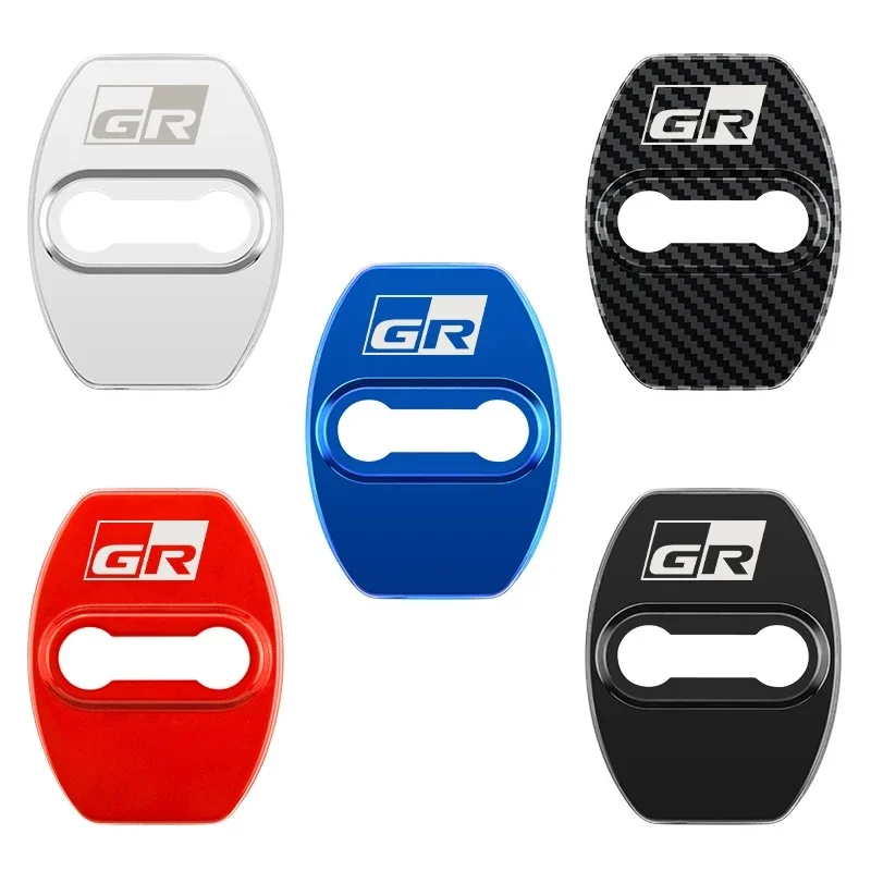 4pcs Car Door Lock Cover Decoration Protect Buckle Cover Anti Rust Car Accessories For Gr Gazoo Racing Sport Car Styling