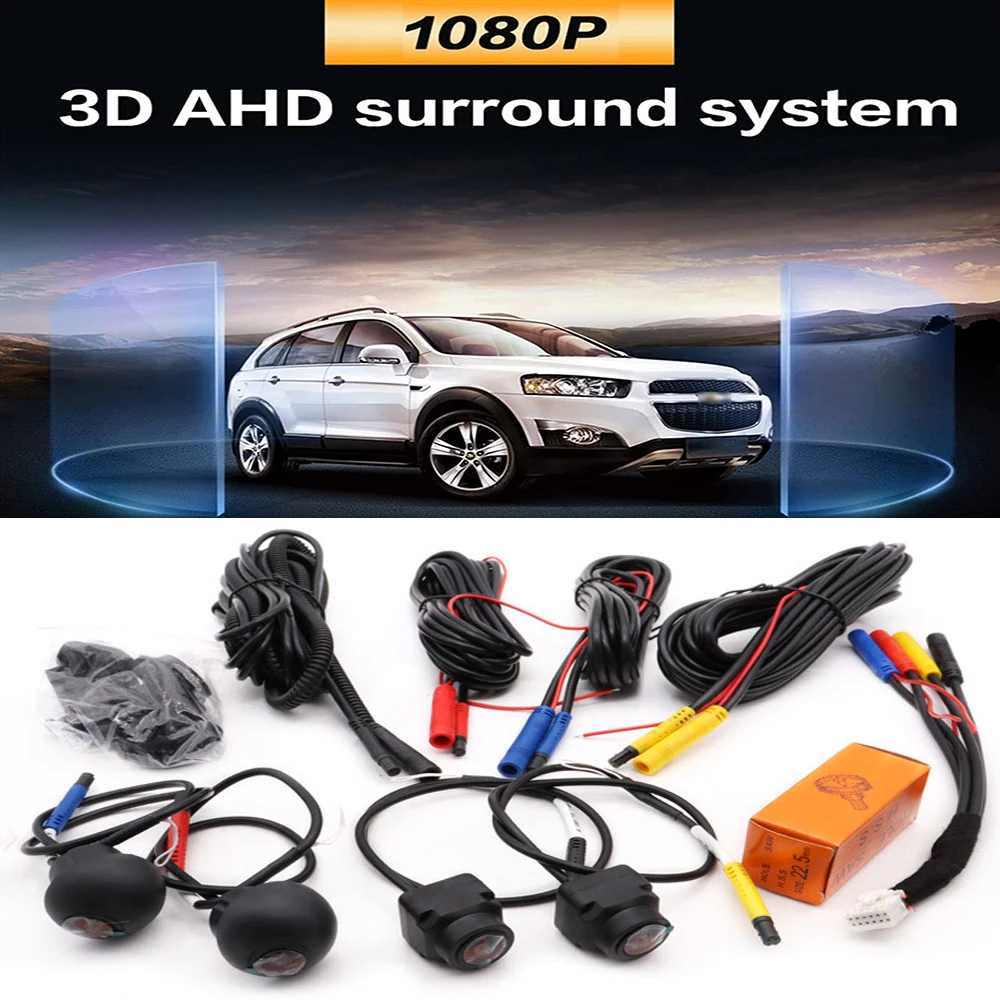 

Car 1080P AHD 360 Camera Panoramic Surround View Right+Left+Front+Rear View Camera System for Android Auto Radio Night Vision