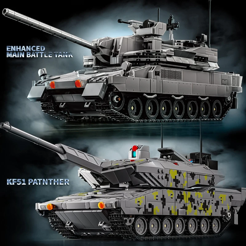 Moc 4th gen tanques de batalha principal alemanha pantera kf 51 amata T-14 blocos de construção kit eua abrasx modelos tijolos quebra-cabeça brinquedo crianças presente