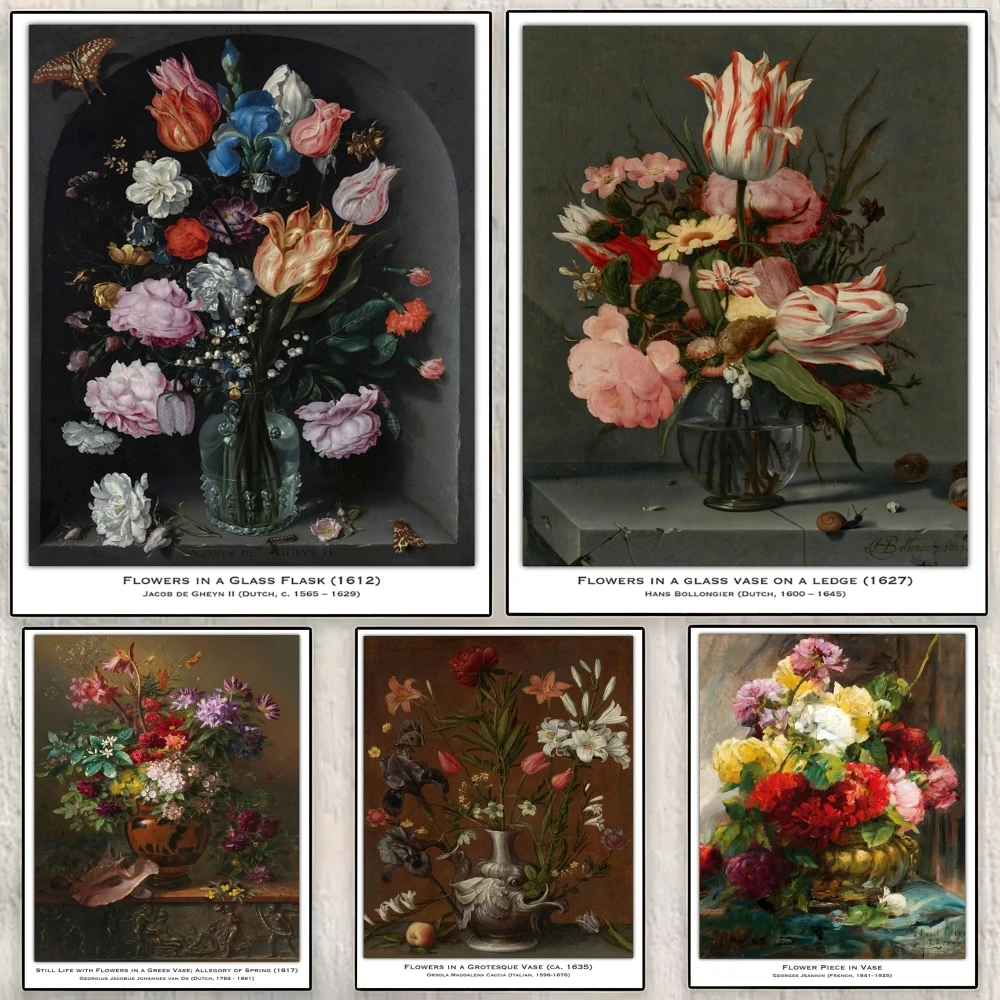 Floral Still Life Painting Painting Calligraphy Canvas Poster Room Home Wall Decoration Painting Art  Spaces Anti-wrinkle