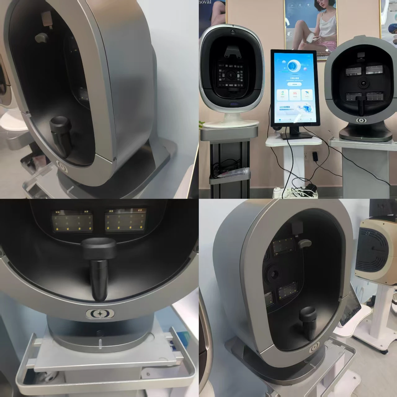 3DマジックAI顔面検査ミラー木製ランプニキビスキャナー肌検出器肌分析器顔面テスター顔面分析機