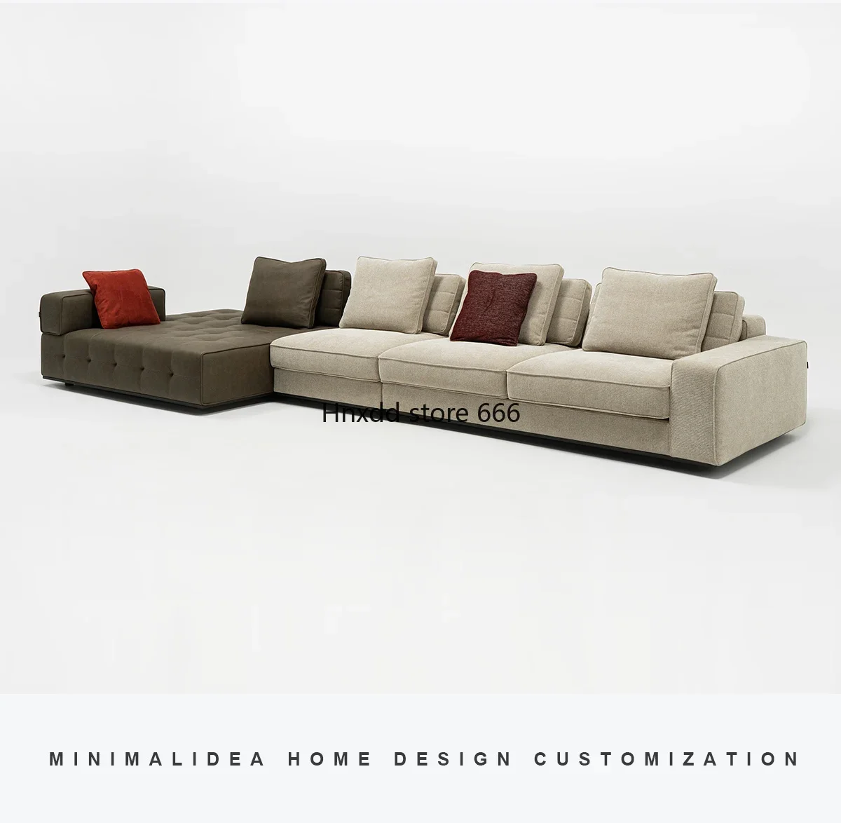 Italian minimalist high-end Lawrence leather sofa