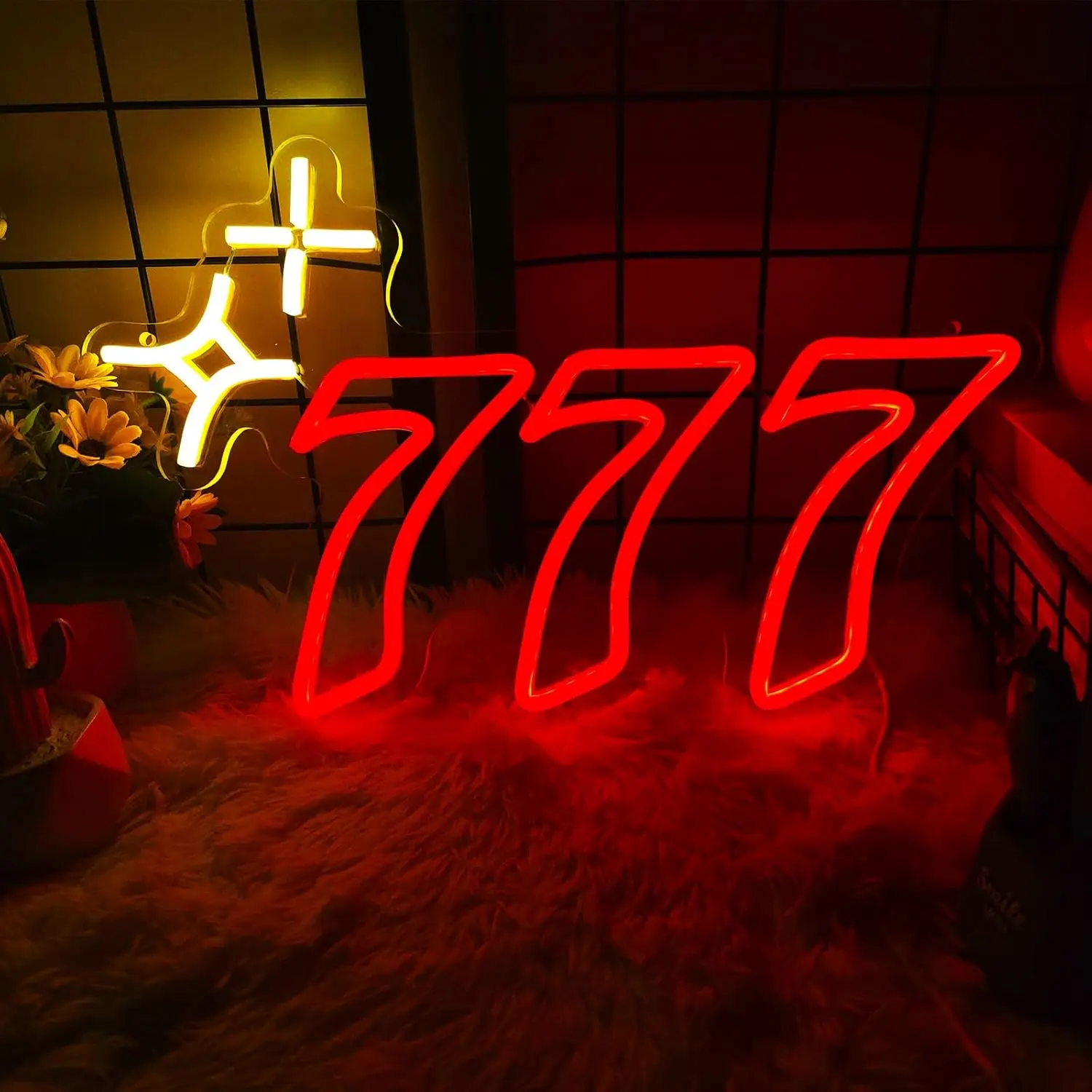 777 Shop Neon Sign LED Neon Light Sign USB Powered for Wall Art Decor Game Room Man Cave Club Bar Birthday Gifts Party Decor