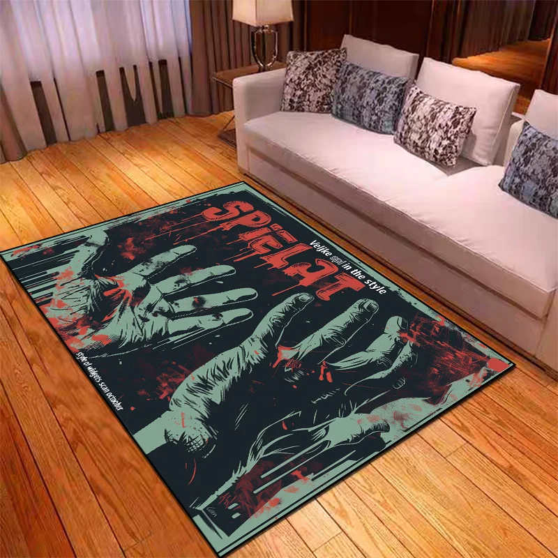 Halloween Horror Carpet for Living Room Decoration Home Thrilling Zombies Soft Rugs Big Size Absorbent Floor Mats Customizable