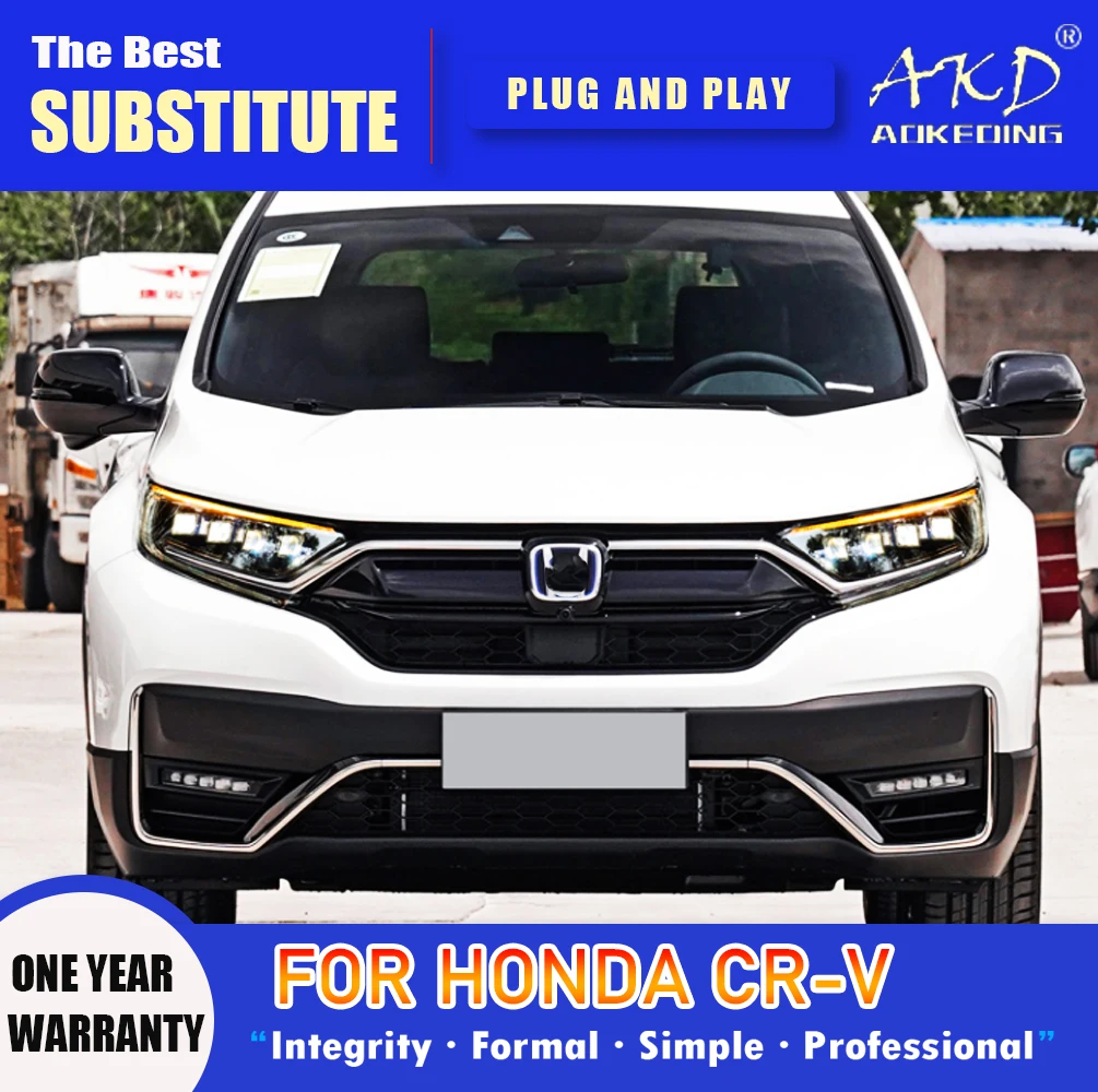 AKD Head Lamp for Honda CR-V LED Headlight 2017-2020 Headlights CRV DRL Turn Signal High Beam Angel Eye Projector Lens