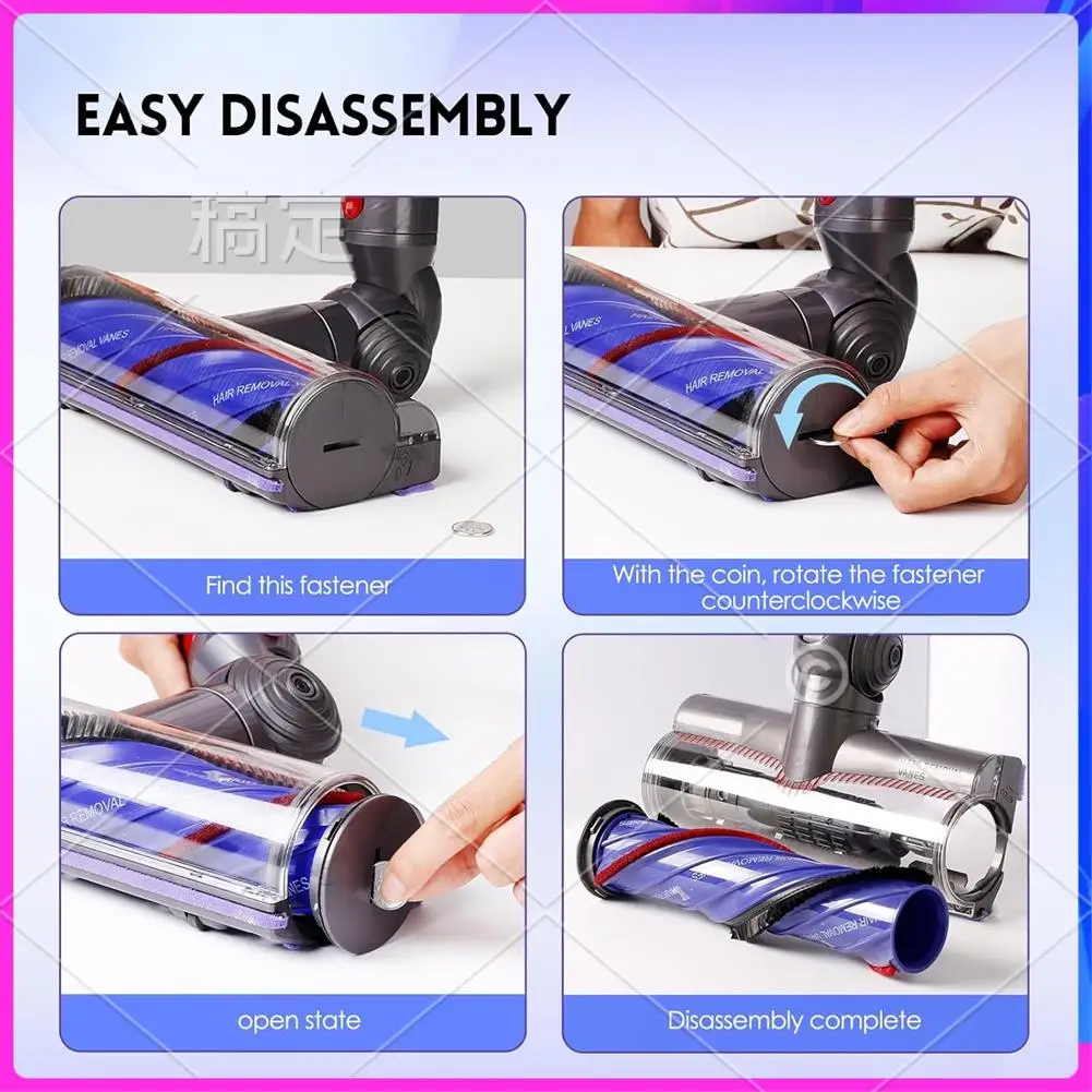 

AU-Direct Drive Motor Cleaning Head For Dyson V7 V8 V10 V11 V15 Cordless Vacuum Cleaner Parts Turbine Floor Brush Head