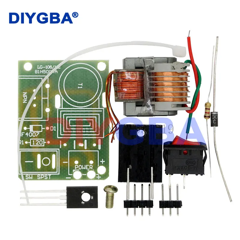 15KV High Frequency DC High Voltage Arc Ignition Generator Inverter Boost Step Up 18650 DIY Kit U Core Transformer Suite 3.7V