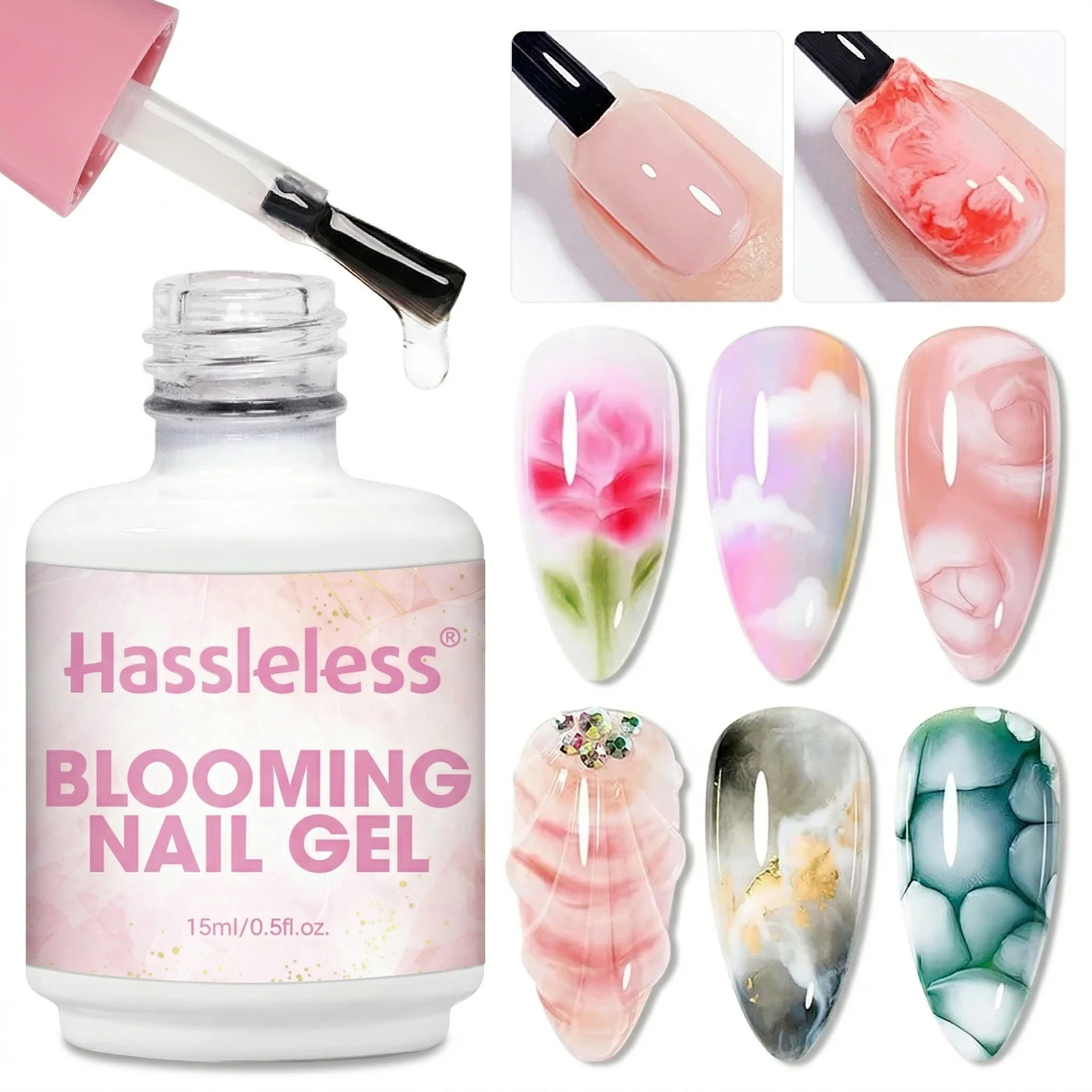 Gel para Uñas de 15ml Hassleless — Crea Efectos Degradados y Difuminados. Fácil de aplicar, perfecto para diseños de uñas modernos.