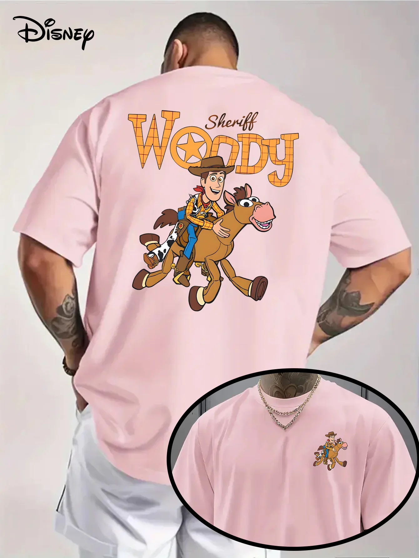 

Мужская футболка с короткими рукавами «История игрушек» Sheriff Woody, удобный и дышащий всесезонный повседневный топ с круглым вырезом