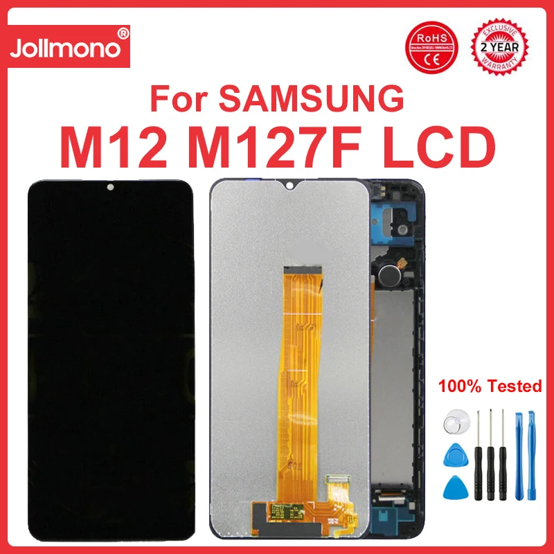 

Сменный экран дисплея M12, для Samsung Galaxy M12 M127 M127F M127F/DSN, ЖК-дисплей, цифровой сенсорный экран в сборе, детали