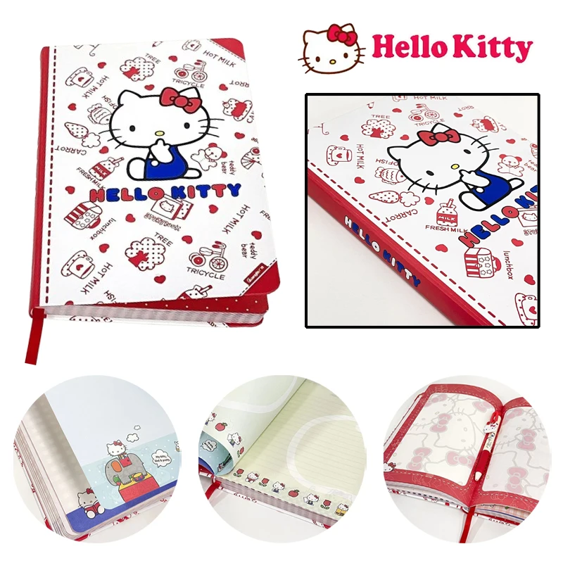

Sanrio Hello Kitty Cute Cartoon 180 Sheet Notebook Diary Agenda Planner Paper Cover Organizer Book School Office Stationery Gift