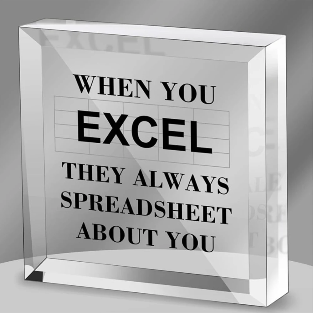 1 pcs, whimsical acrylic office decoration a unique spreadsheet themed decoration suitable for accountants and Excel enthusiasts
