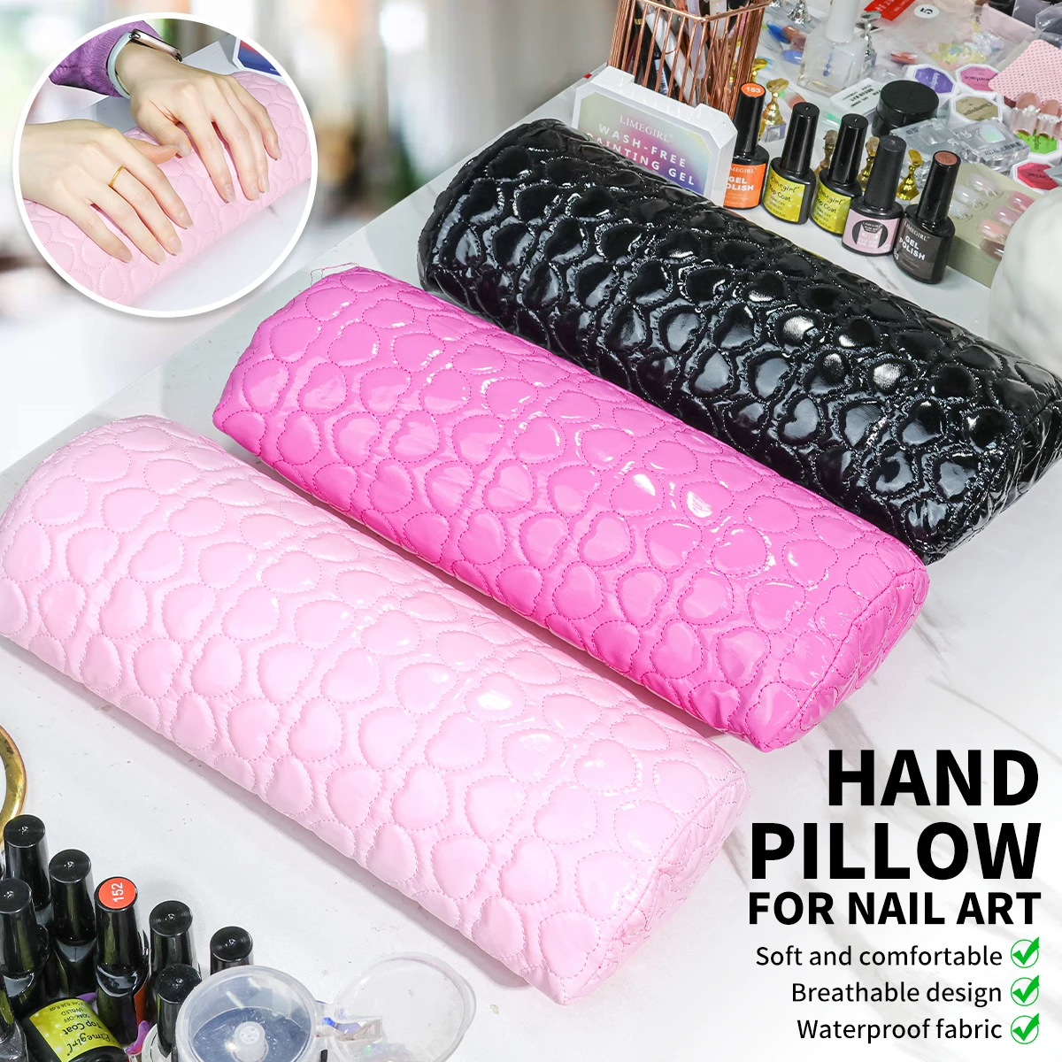 Nail Art Hand Pillow Soft Hand Rest for Nails Arm Pillow Stand Manicure Table Mat Cushion Rest Sponge Holder Desk Salon Tools
