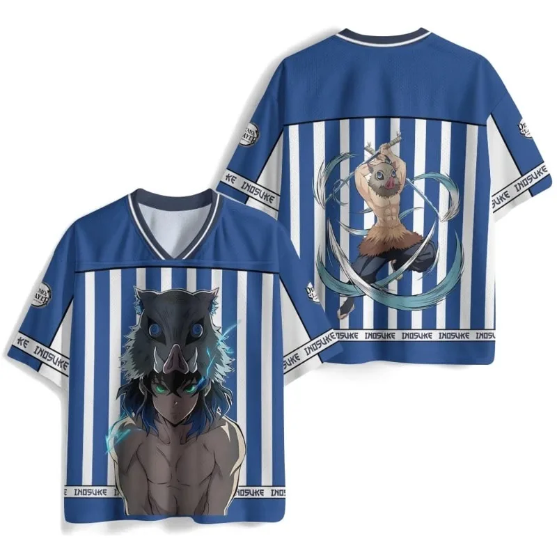 2026 New Bandai "Demon Slayer: Kimetsu no Yaiba - Inosuke Hashibira Anime Jersey" Children's/Adult Sizes, Sports Casual T-Shirt