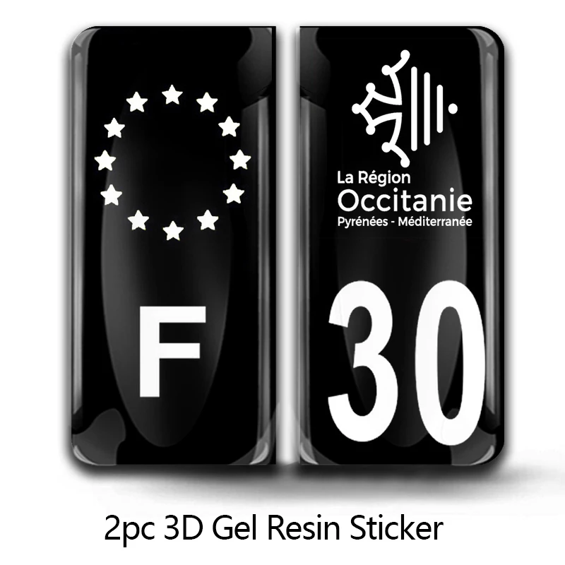 2x3D Купольные глянцевые гелевые наклейки на номерной знак F 30, подходят для стандартных номерных знаков ЕС, настраиваемые в любом размере