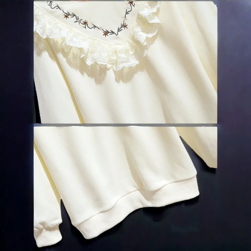 Baby Kids Outfits Floral Sweatshirts for Girl Shirts School Uniform Teens Lace Flower Children Clothes Tops 3 5 7 9 11 13 Years image 6