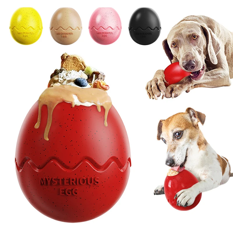 

Pet Dog Toys Silicone Dinosaur Eggs Slow Food Overfeeding Ball Chew Release Anxiety For Small Medium Large Dogs Accessories