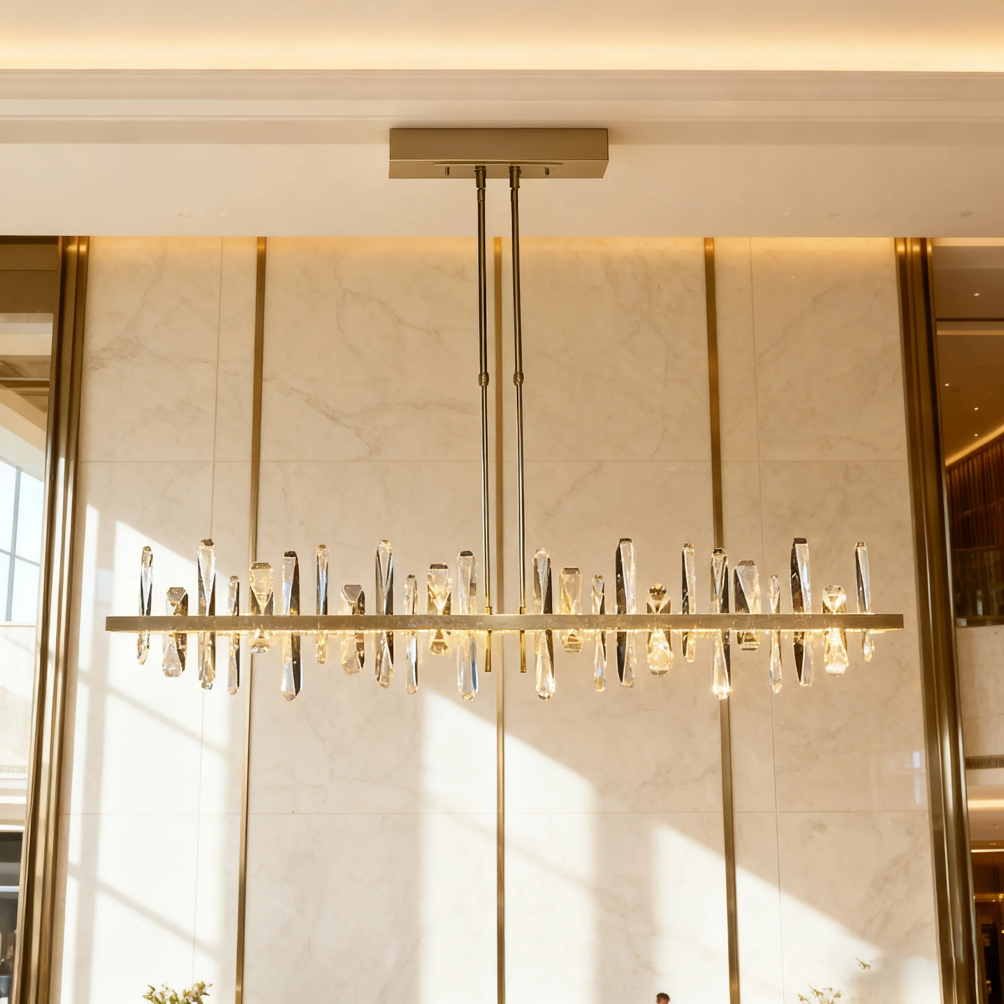 

AiPaiTe Nordic Modern Silver Crystal Pendant Lamp, h Lustre 3 Color Dimmable for Villa Dining Room Ceilings