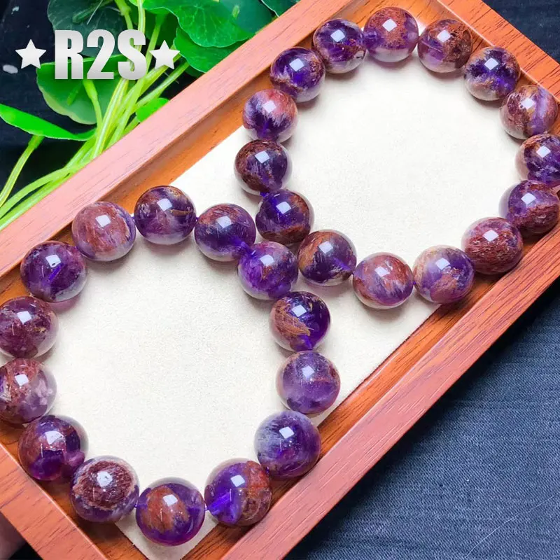 Natural Stone Beads Purple Ghost Quartz Round Loose Spacer Beads For Jewelry Making DIY Bracelet Necklace 7.5'' 6 8 10 12mm