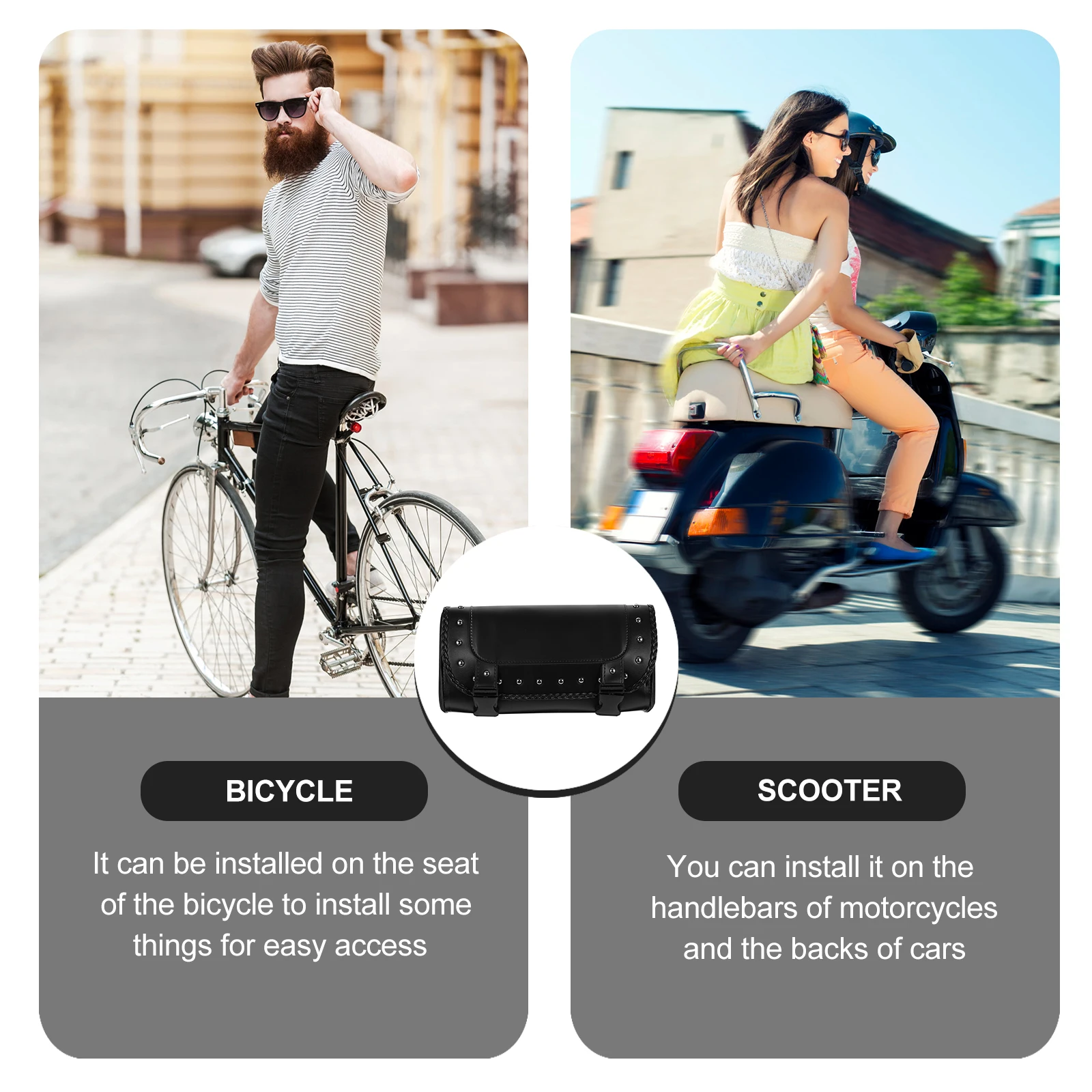 

Motorcycle Side Box Storage Pouch Durable Waterproof Tool Bag Large Capacity Saddle Holder Portable Easy to Use