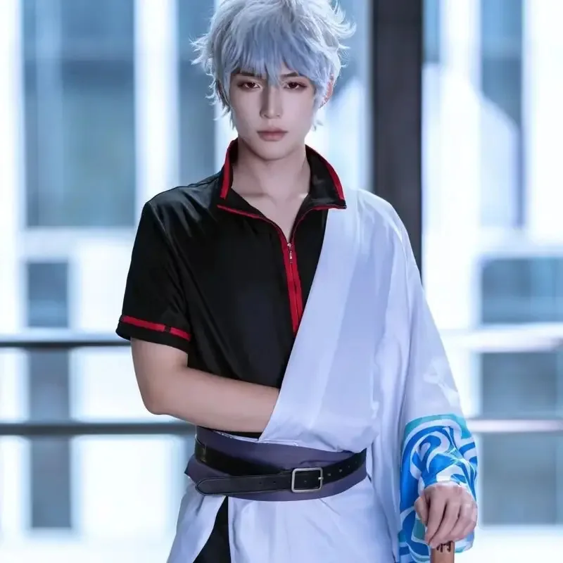 

CyGintama Cosplay Costume Sakata Gintoki Anime Outfit Premium Yorozuya Wig Bokuto Sword Halloween Convention Ready Full Set