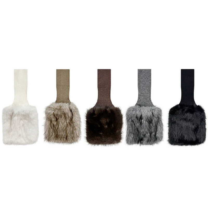 Estilo europeu e americano botas de proteção de perna quente capas de perna de pelúcia picante menina retro moda pilha meias