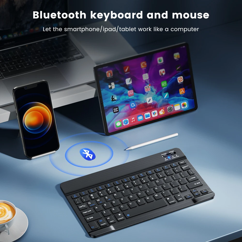 Tastiera Wireless Mini Eighosee Con Touchpad – Bluetooth Ricaricabile Per PC, Tablet E Smartphone