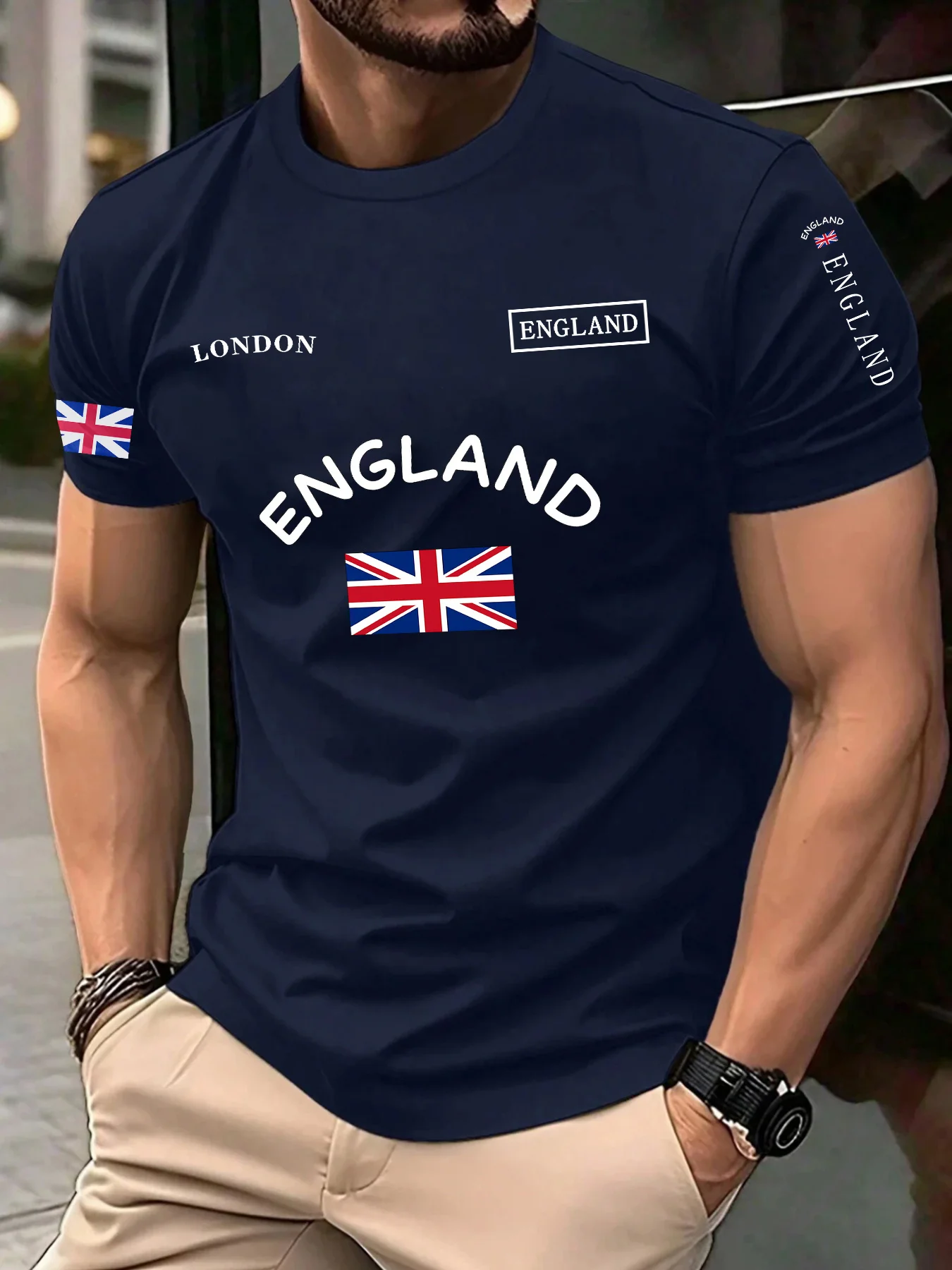 British Flag Print 100% Cotton Cool Men Woment T-shirt Summer Autumn Daily Outdoor Sports Party Casual Loose Street Short-sleeve