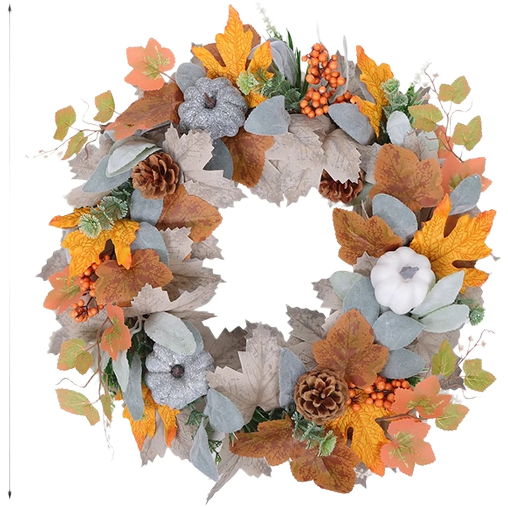 Handcrafted Silk Maple Leaf Wreath Featuring Clear Veins and Natural Texture for Seasonal Home Office or Event Decoration