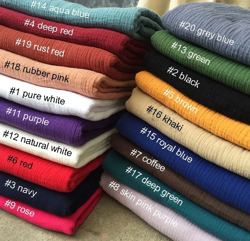 53‘’ Wide By Meter Soft Cotton Crincle Fabric Double Layer Cotton Crepe Material