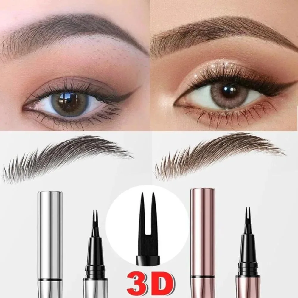Professional Waterproof Wild Eyebrow Pencil 2 Points Ultra-Fine Tip Korean Brow Pen Easy Grip Long Lasting Silkworm Hair Strokes