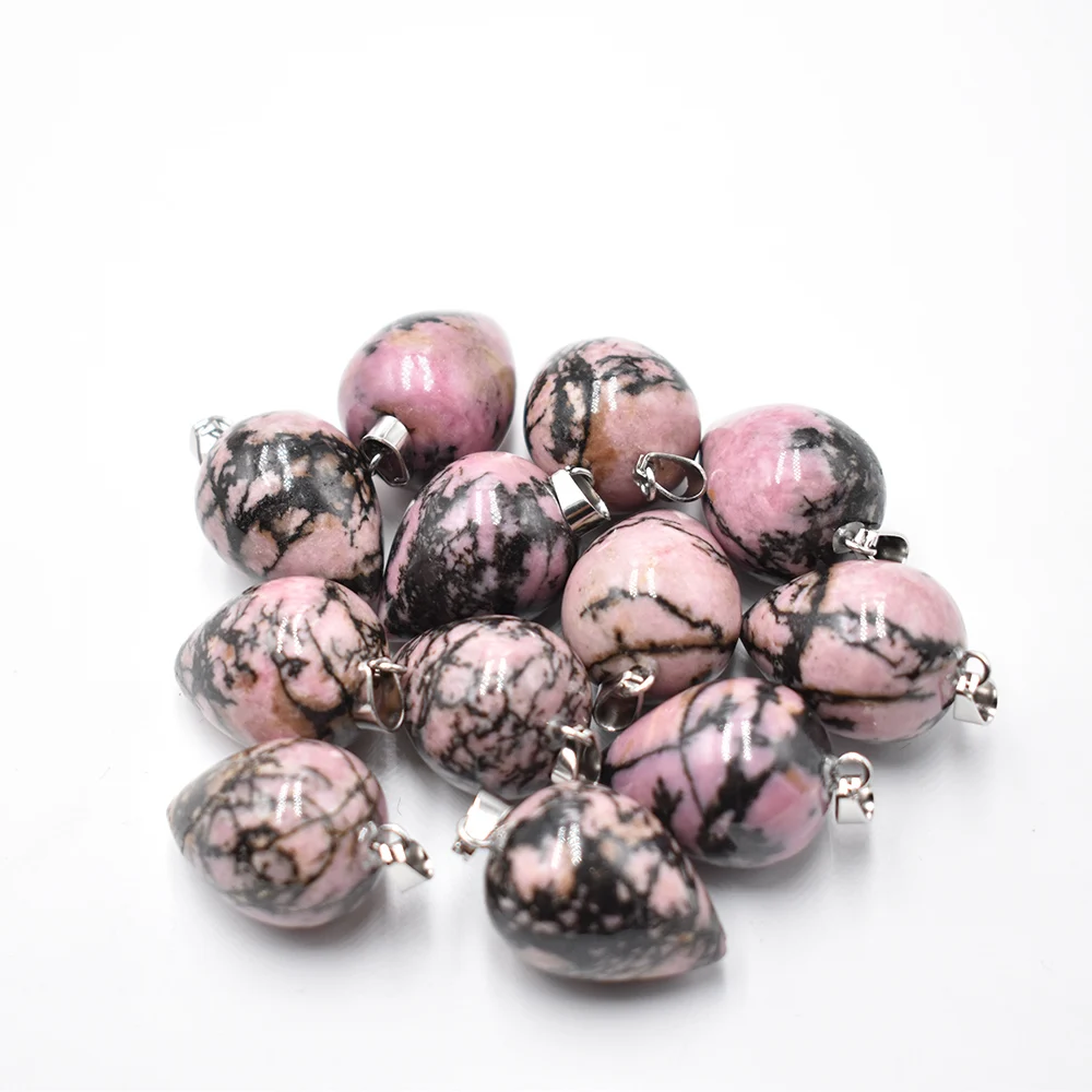 

Оптовая продажа, 12 шт./лот, модные качественные натуральные родохрозитовые камни, круглые подвески в форме конуса для изготовления ювелирных изделий, бесплатная доставка