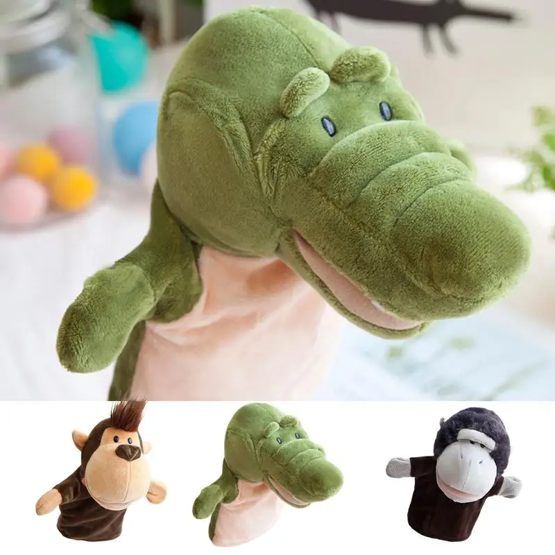 Hand Puppets Gorilla Hand Puppet Kids Hand Puppet With Working Mouth Toddler Animal Plush Toy Monkey For Show Theater Birthday